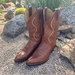 JUSTIN Cowboy Boots, Leather Western Coastal Cowgirl